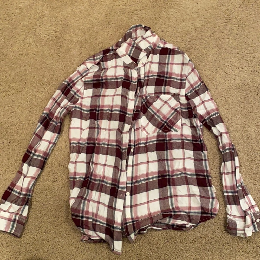 Maroon and White Flannel